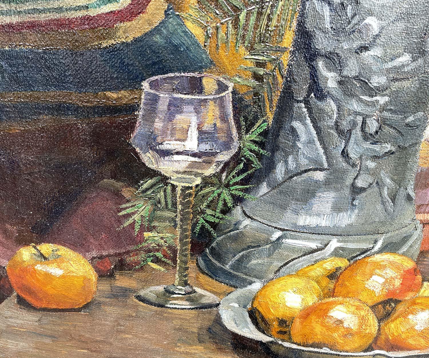 Art Nouveau Natura morta con mele Olio su tela, Walter Speidel, 1913 in vendita