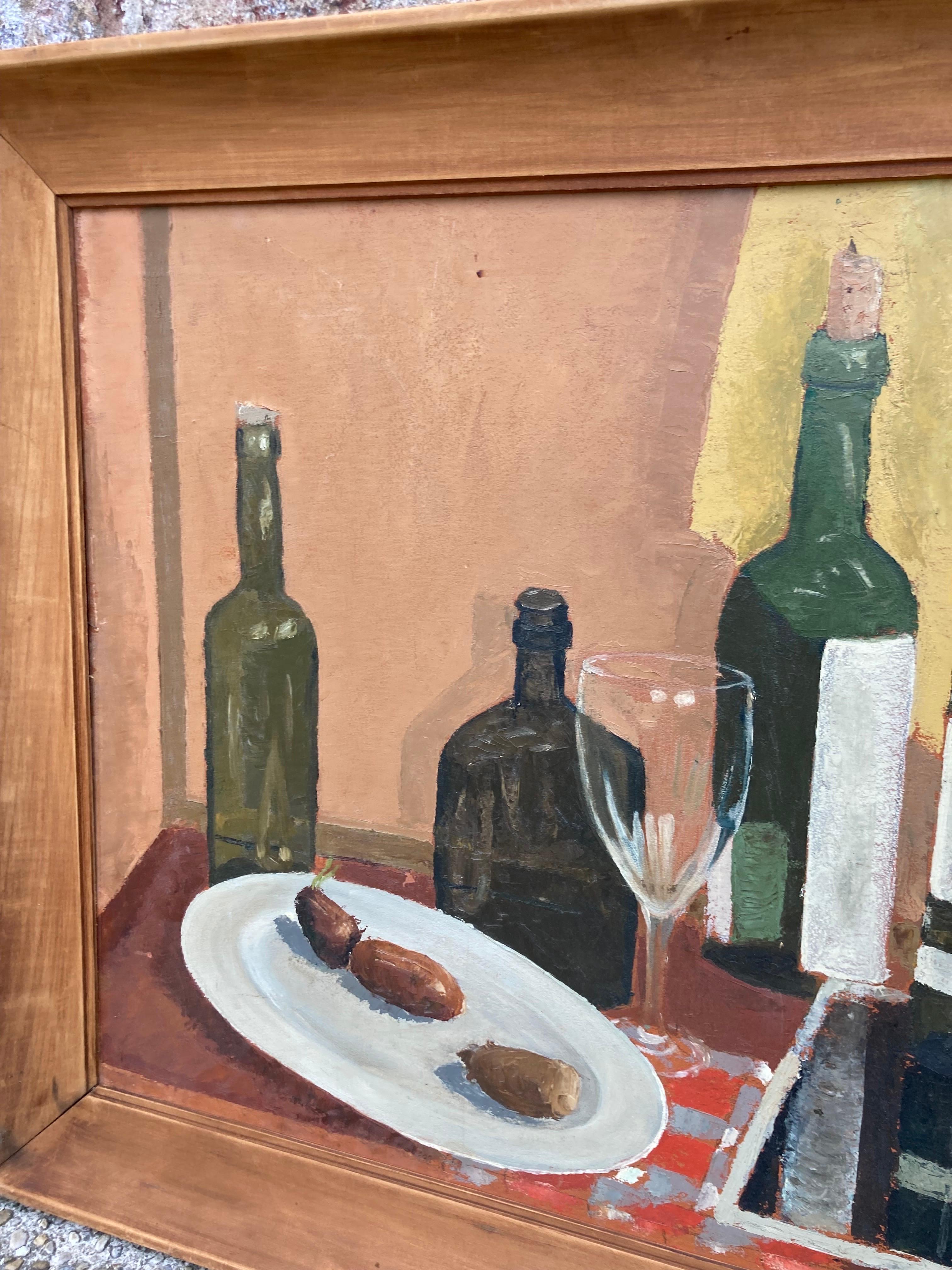 Still Life With Bottles and Sausage For Sale 1