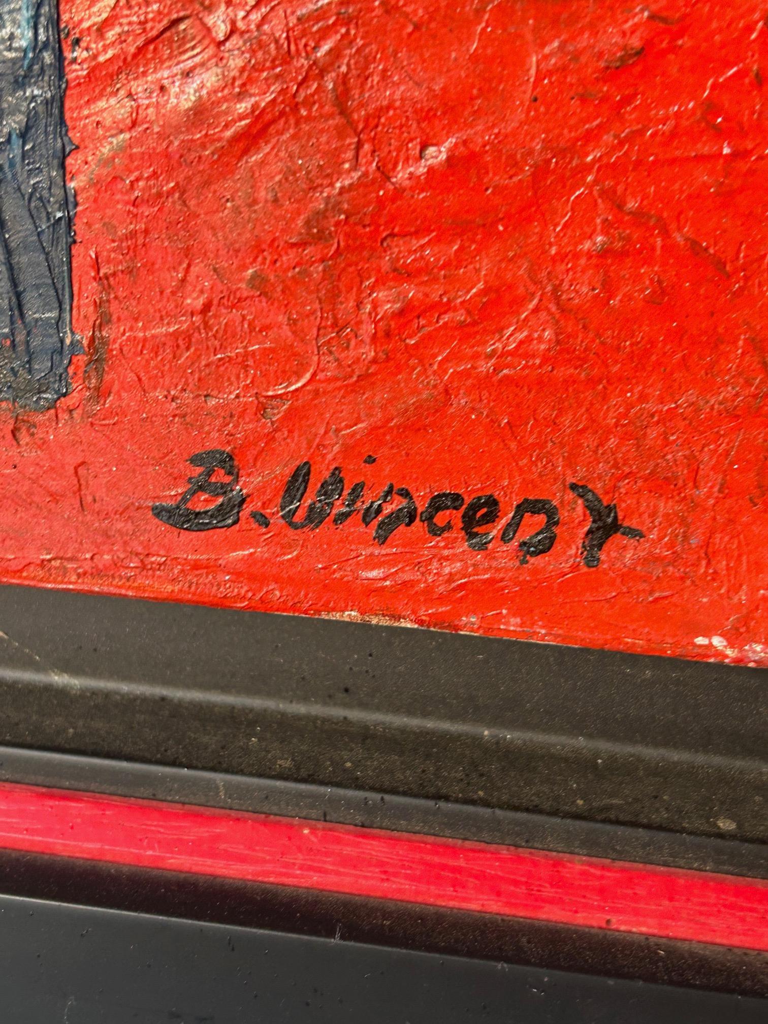 Stilleben mit Blumenstrauß von Bernard Vincent um 1970 im Angebot 3