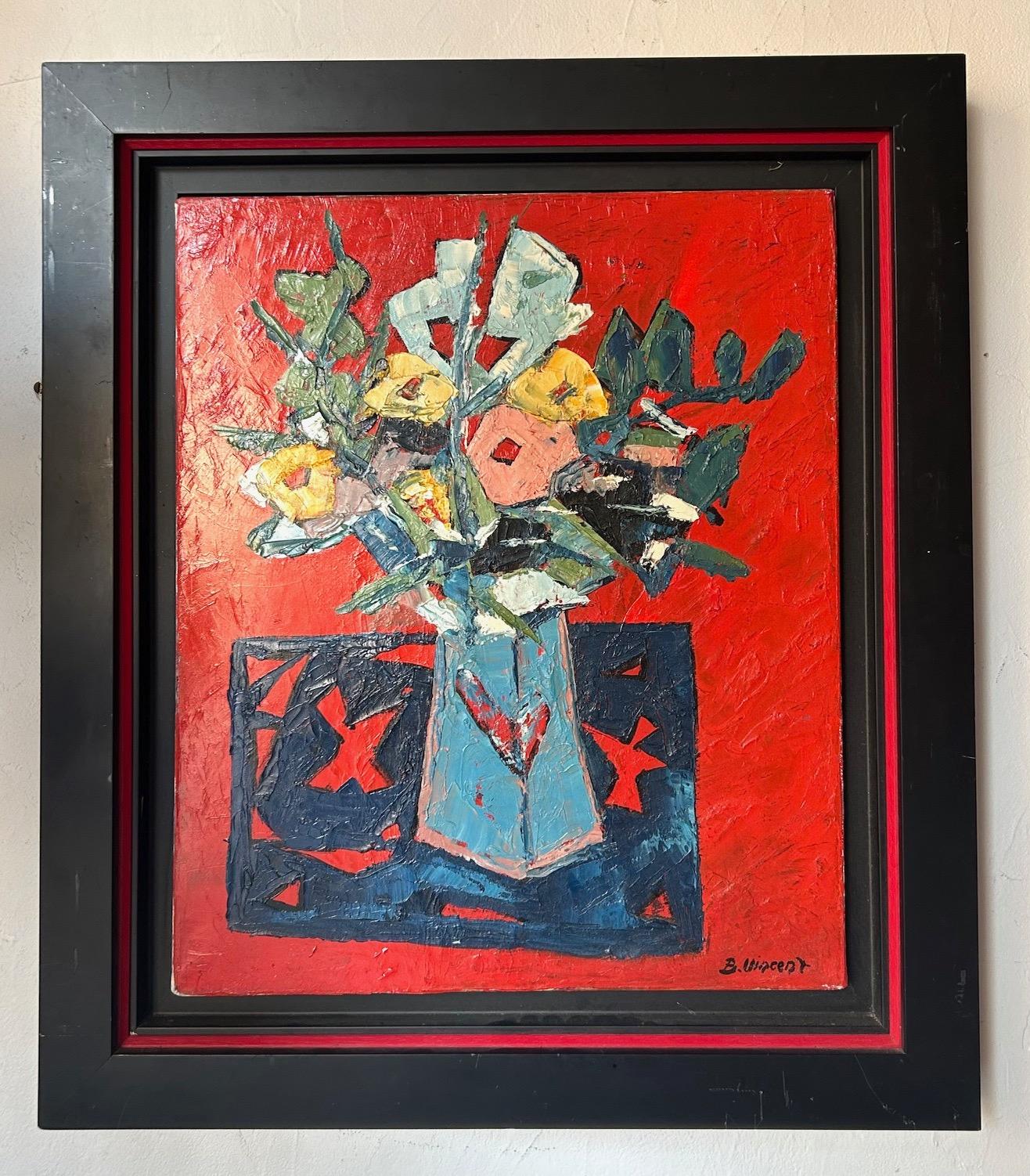Öl auf Leinwand von Bernard Vincent mit der Darstellung eines Blumenstraußes in einer Vase.
Abmessungen ohne Rahmen: 46,5x55cm

Bernard Vincent ist ein französischer Künstler, der 1942 geboren wurde und Mitglied der Société des Peintres de Montagne