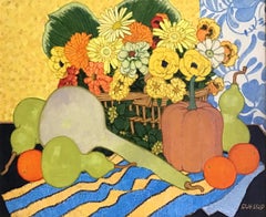 Naturaleza muerta con flores de Frederick Arthur Jessup (1920-2007) Óleo sobre lienzo