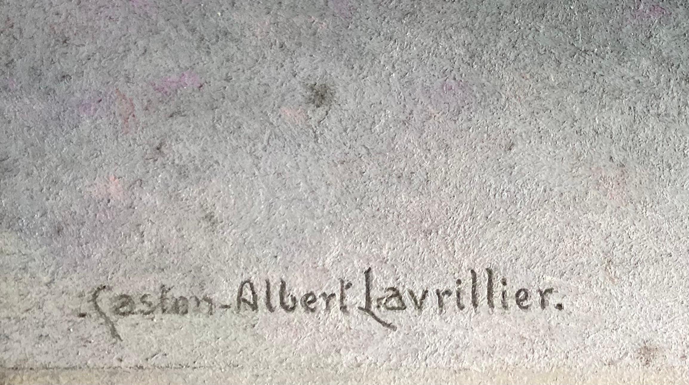 Stilleben mit Rosenstrauß - Pastell von Gaston Albert Lavrillier - CIRCA 1930 im Angebot 2