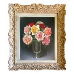 Stilleben mit Rosenstrauß - Pastell von Gaston Albert Lavrillier - CIRCA 1930
