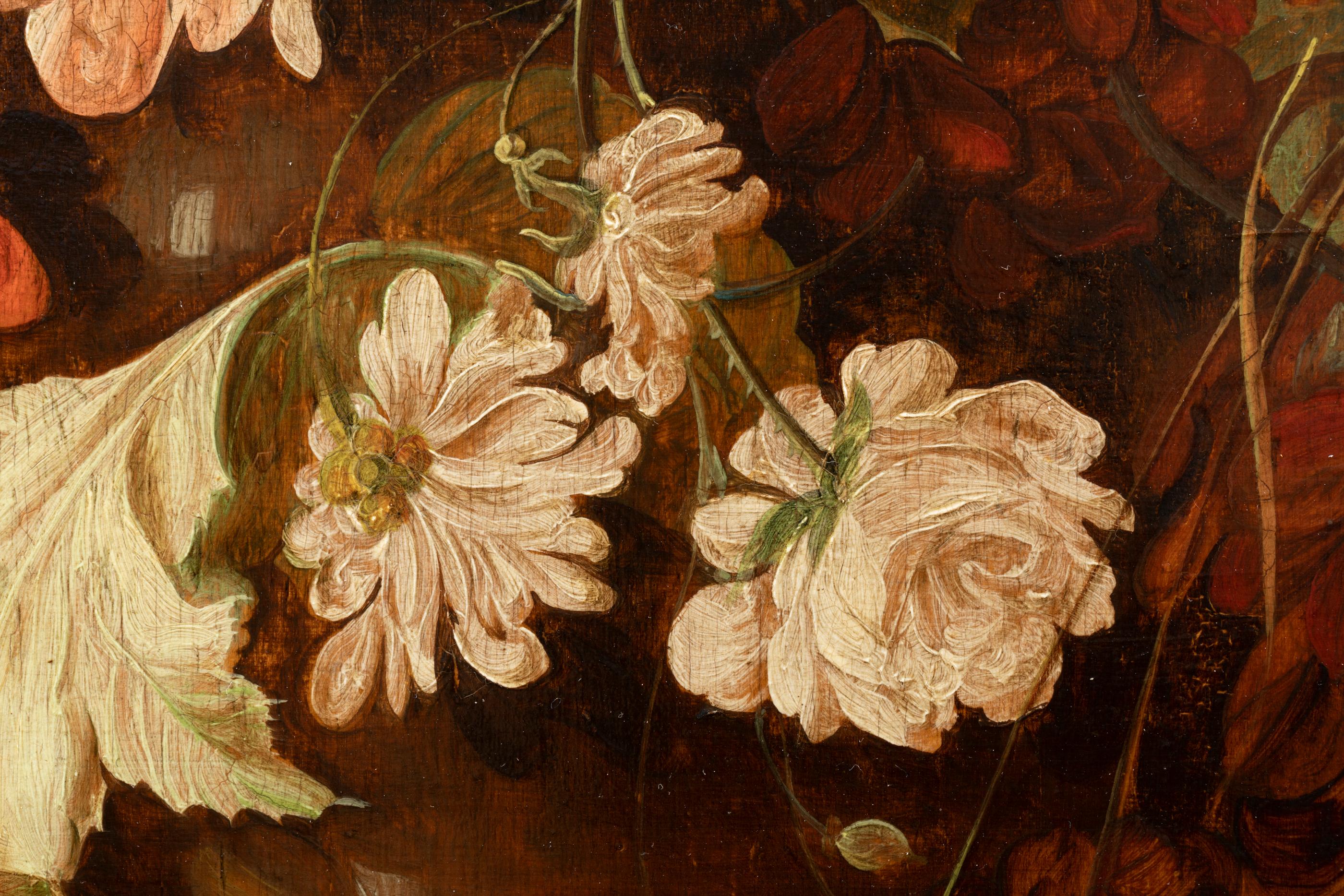 Still Life with Flowers circa 1800, Follower of Jacob Marrel In Good Condition In Saint Ouen, FR