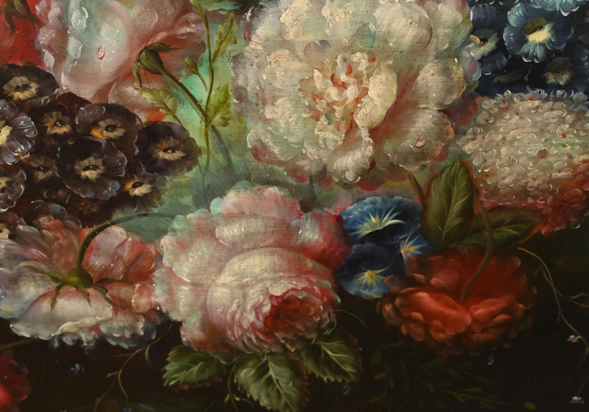 Natura morta con fiori Pittura ad olio olandese Spray floreale in vendita 5