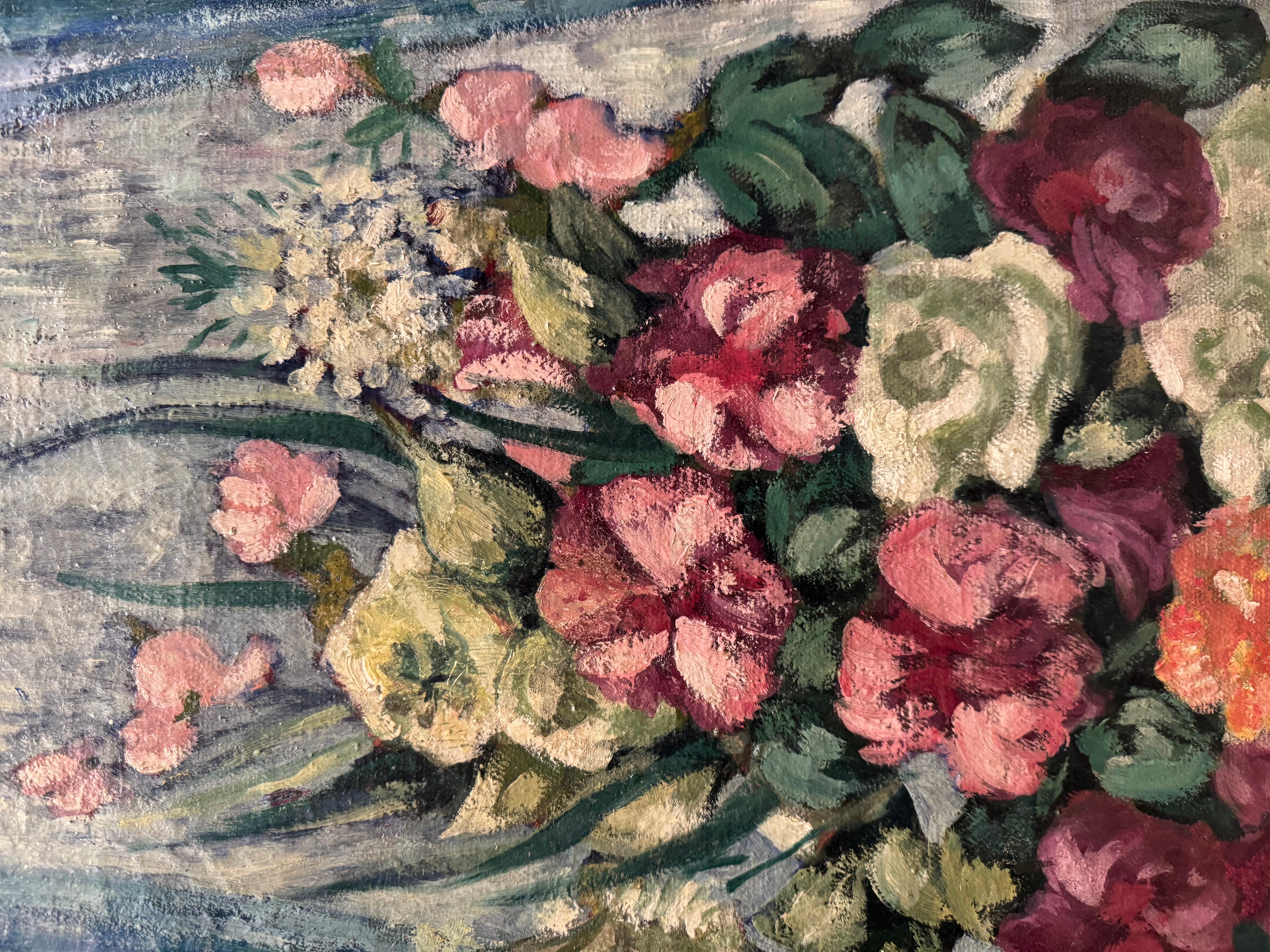 Stillleben mit Blumen, Emile GAUDISSARD (1872-1956) (Französisch) im Angebot