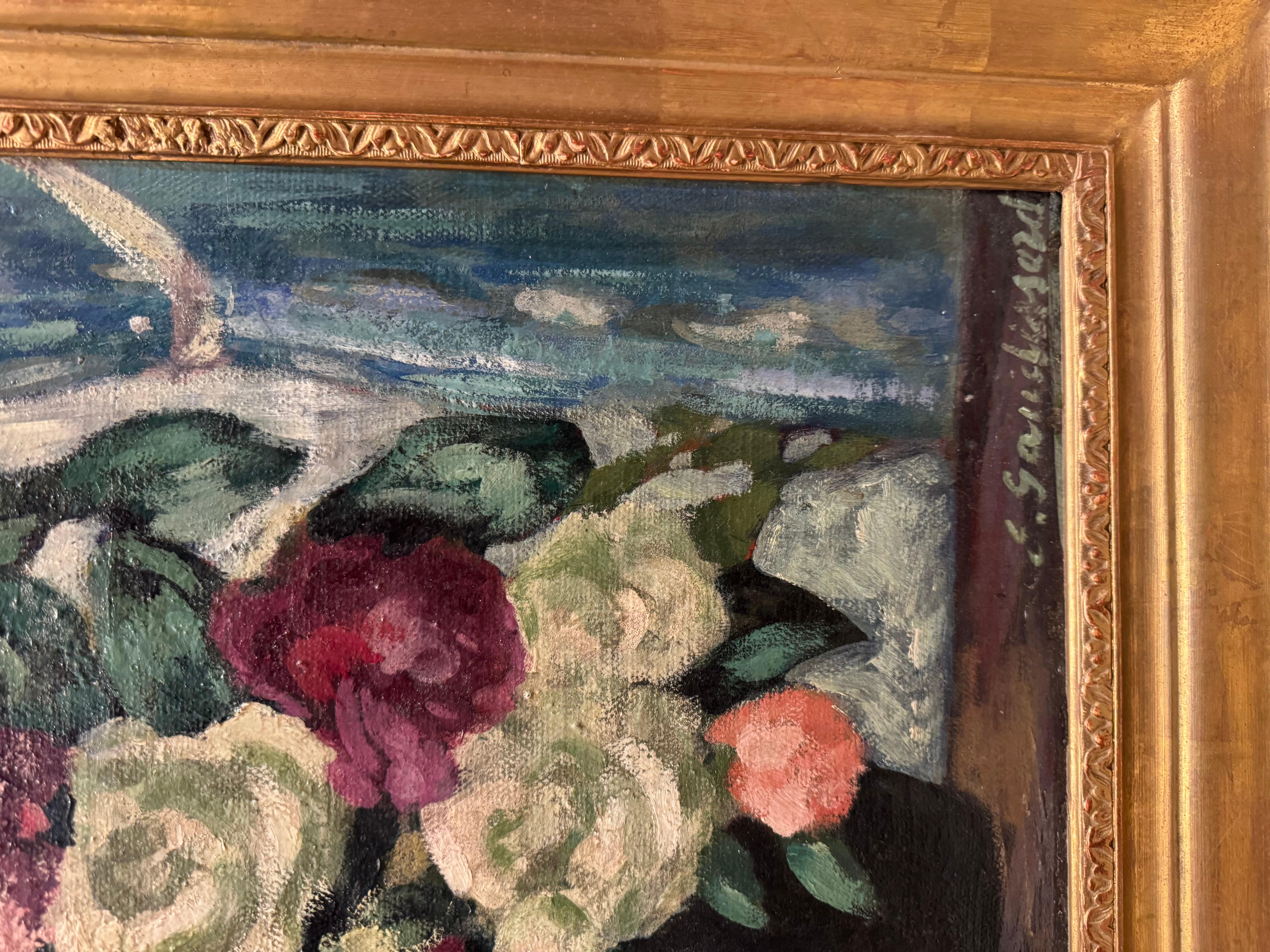 Stillleben mit Blumen, Emile GAUDISSARD (1872-1956) (Handbemalt) im Angebot