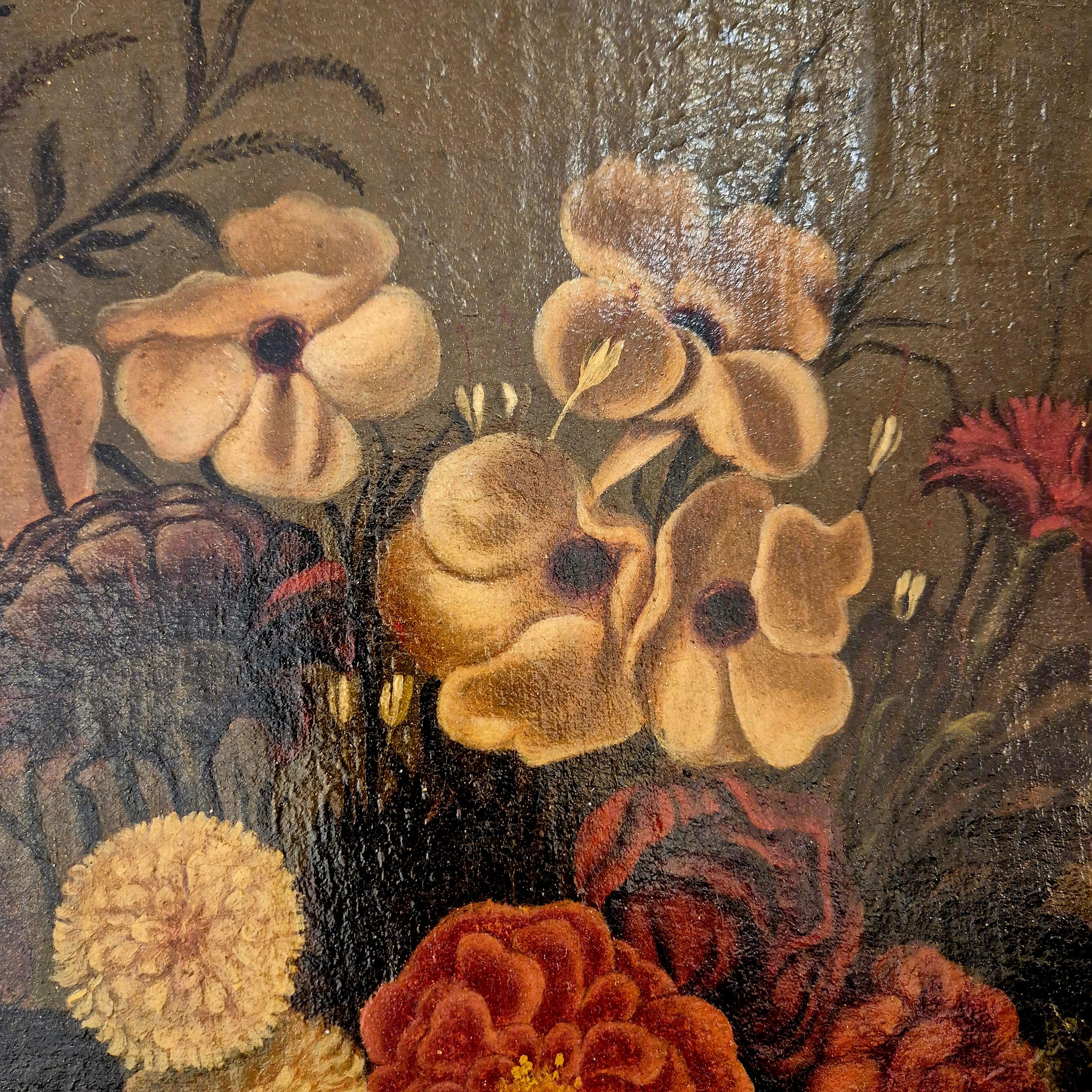 Stillleben mit Blumen, signiert Aurelia Riolso De Mortimer, Öl auf Leinwand, 1887 (Napoleon III.) im Angebot
