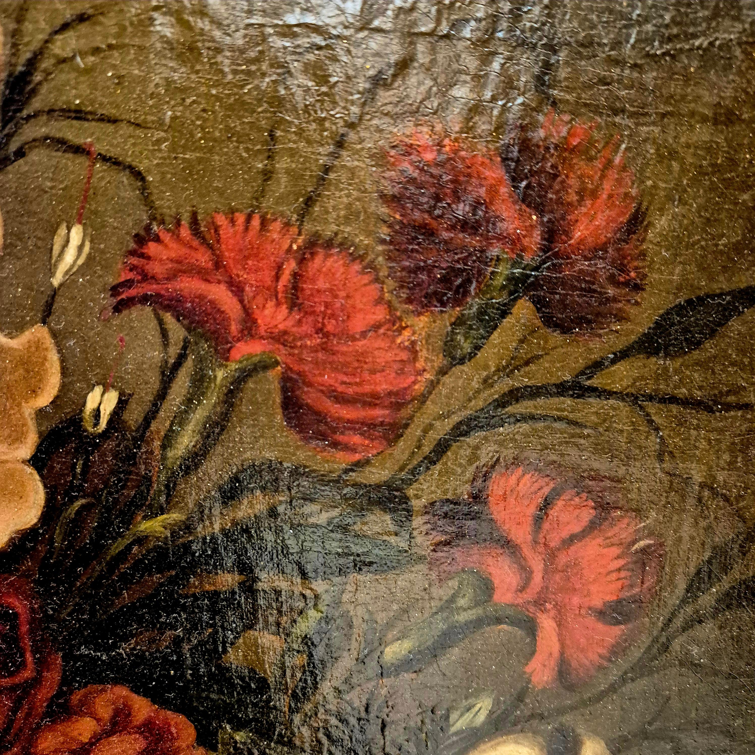 Stillleben mit Blumen, signiert Aurelia Riolso De Mortimer, Öl auf Leinwand, 1887 (Spätes 19. Jahrhundert) im Angebot