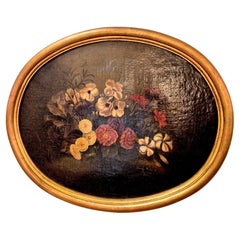 Natura morta con fiori, firmata Aurelia Riolso De Mortimer, olio su tela, 1887