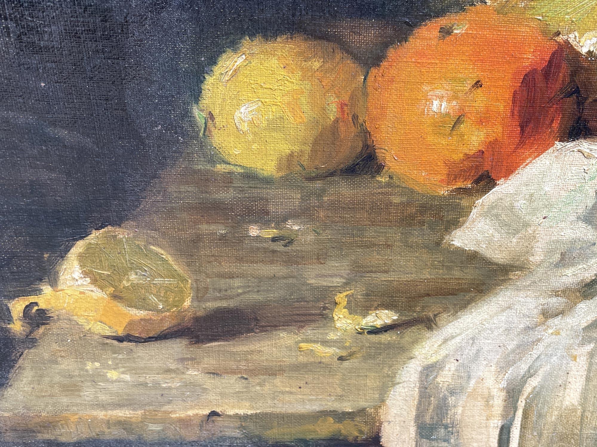  Still Life with Fruit Oil on Canvas, Isabella Lindner, 1930 For Sale 1