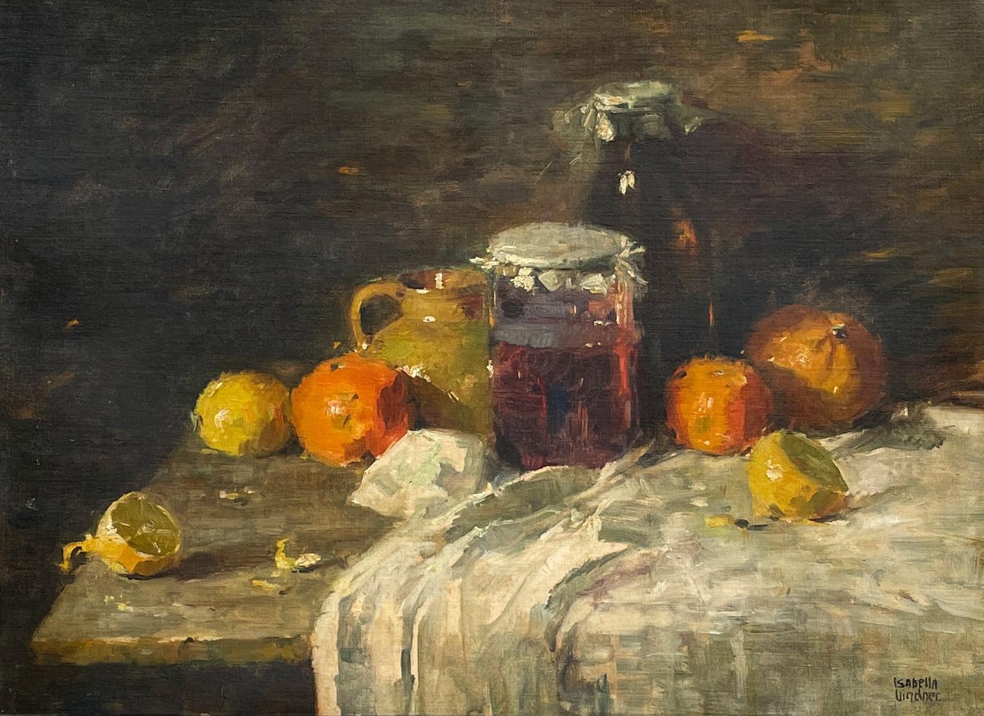  Still Life with Fruit Oil on Canvas, Isabella Lindner, 1930 For Sale 5