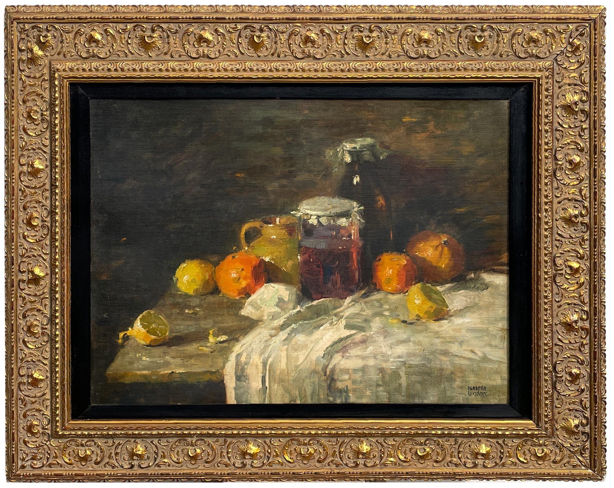  Still Life with Fruit Oil on Canvas, Isabella Lindner, 1930 For Sale 6