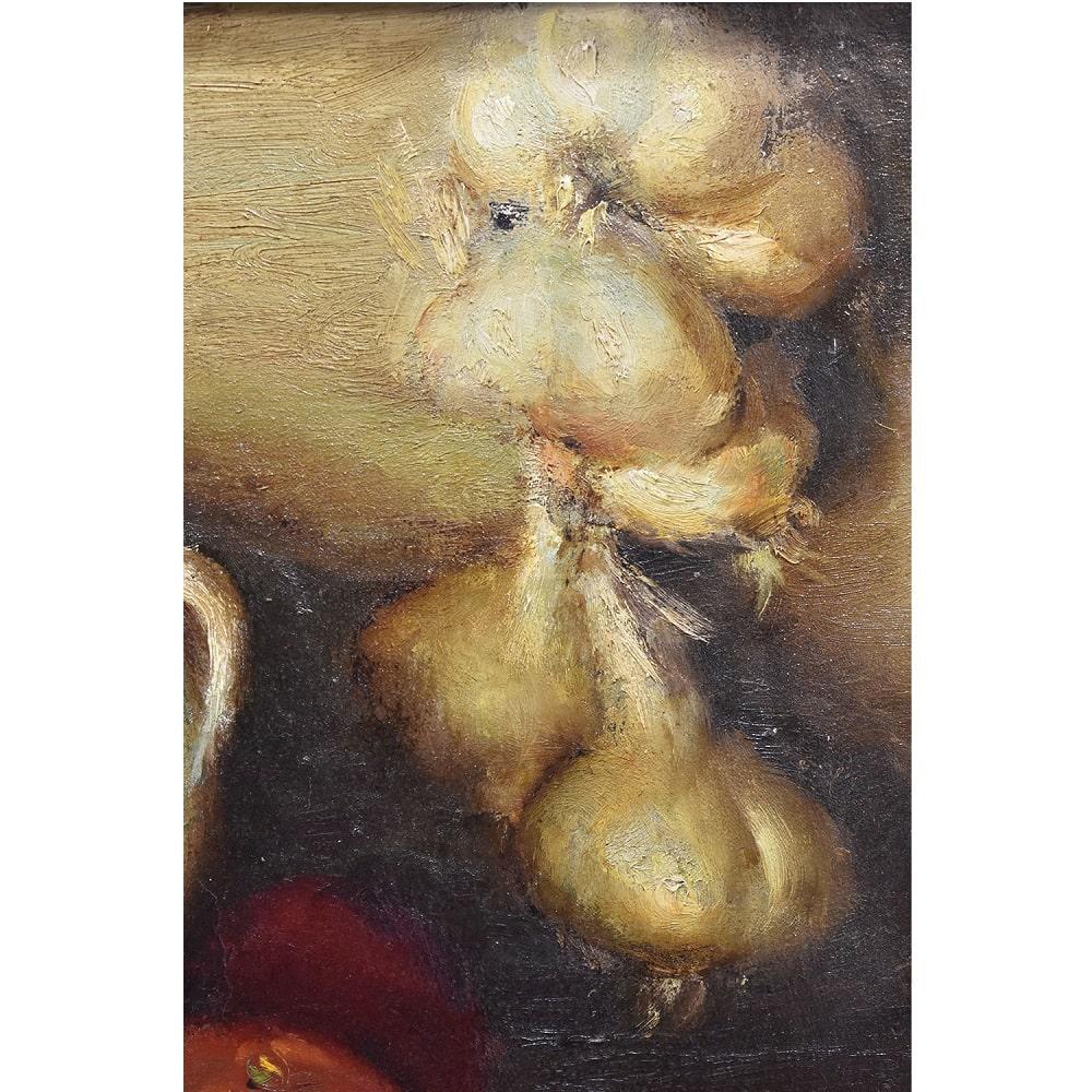 Gilt Still Life with Fruit Painting, Dyf Marcel, Oil Painting, Early XX Century For Sale