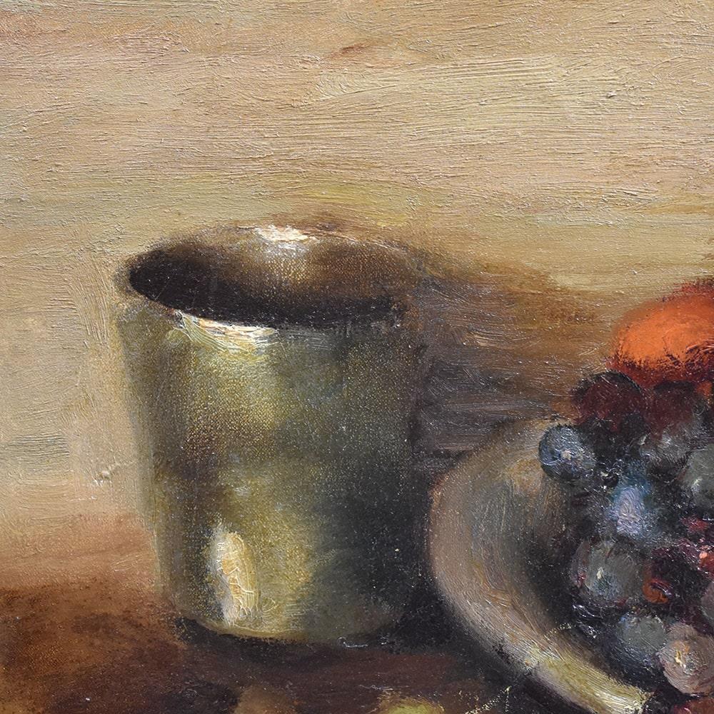 Still Life with Fruit Painting, Dyf Marcel, Oil Painting, Early XX Century For Sale 1