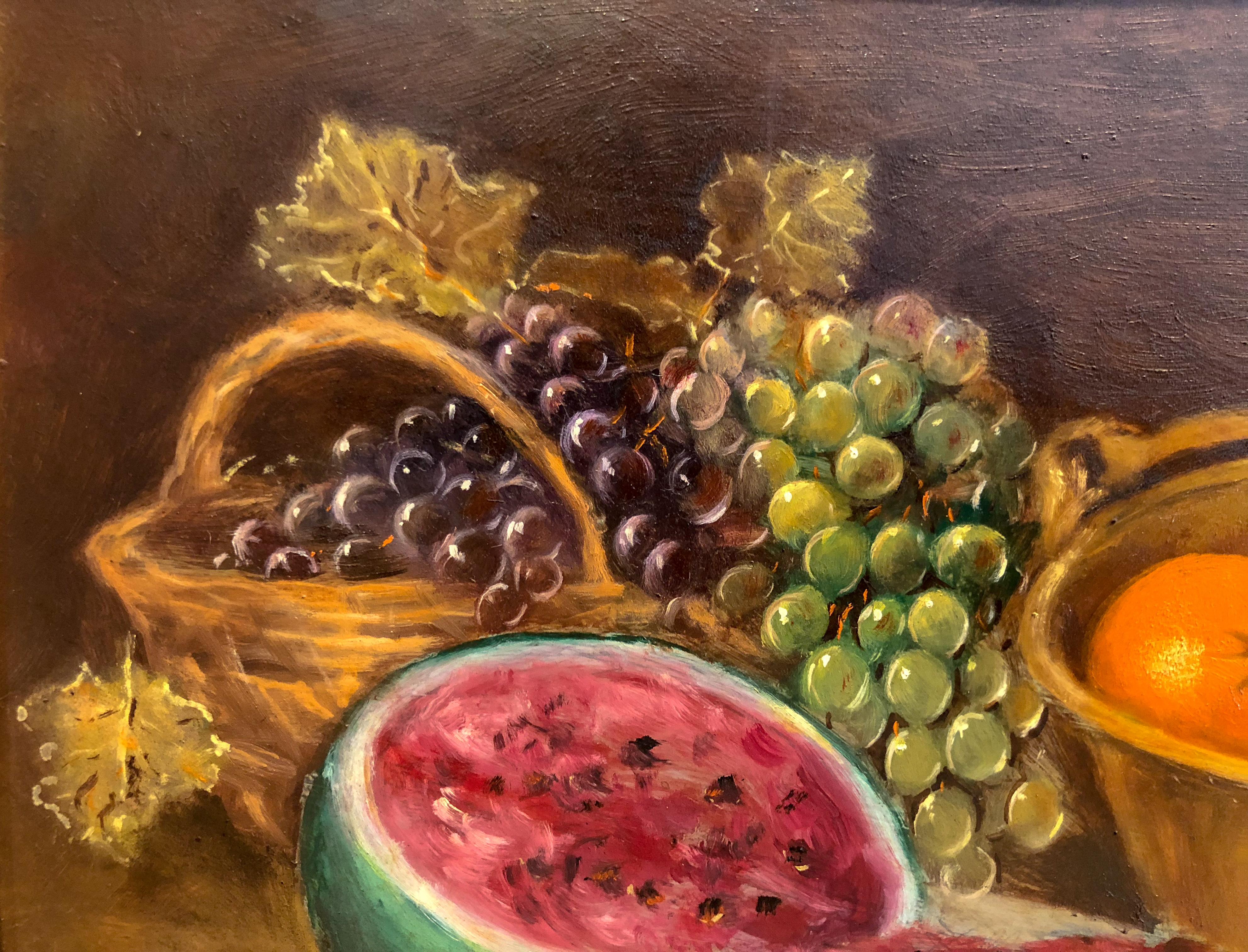 Still-Life with Fruit, Still-Life Oil on Copper, 19th Century For Sale 2