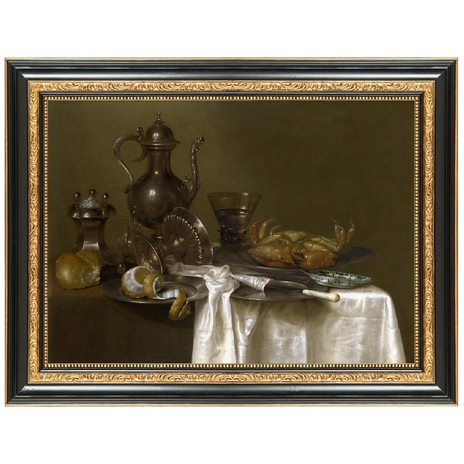 Still Life with Gilt Cup, After Empire Oil Painting by Willem Claesz For Sale