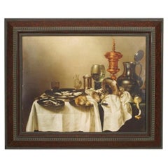 Still Life with Gilt Goblet Painting, Antique, 28x38 Inches