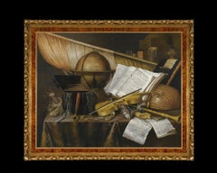 Still Life with Globe, after Grand Tour Oil Painting by Edwaert Collier