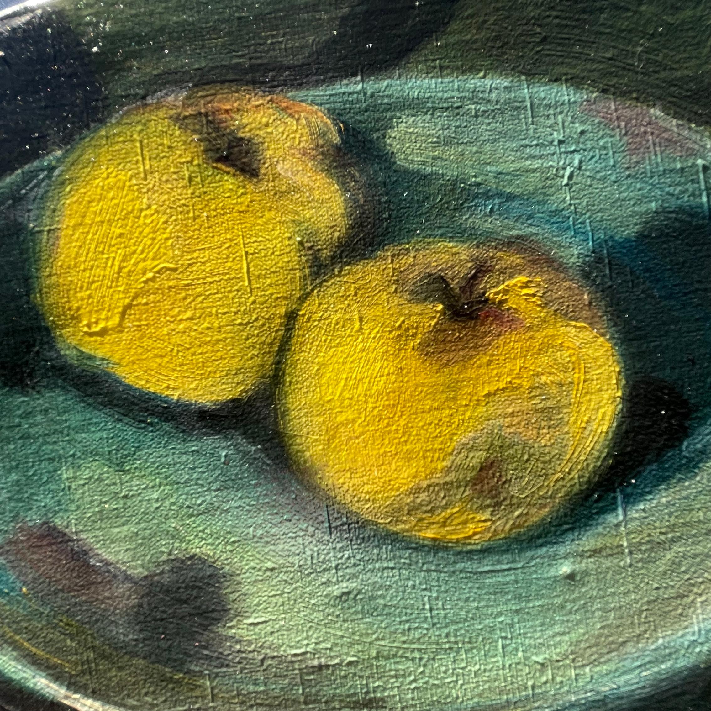 Wall Art Installation: Plates + Oil on Canvas - 