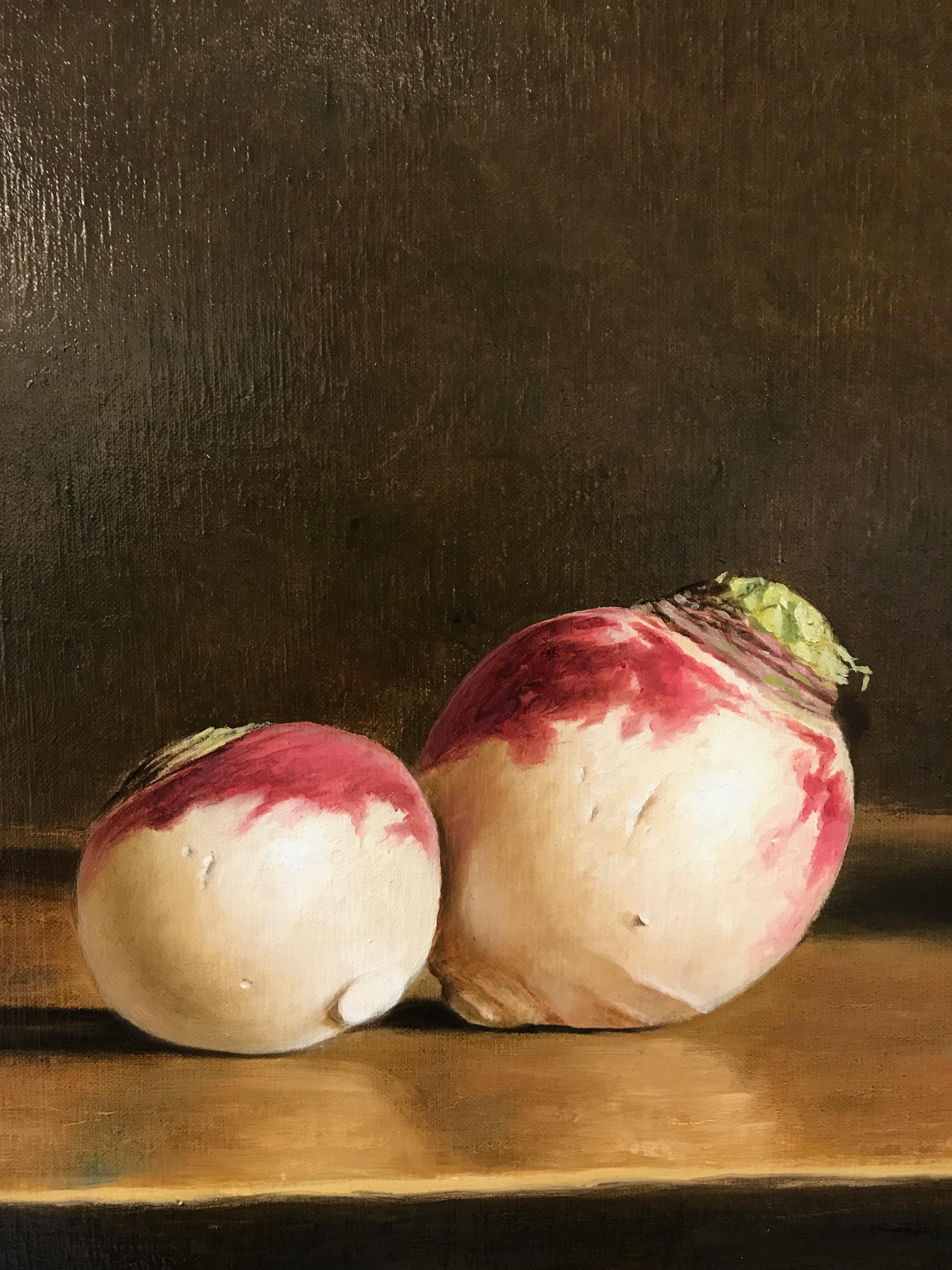Hand-Painted 'Still Life with Kohlrabi and Turnips' by Stefaan Eyckmans