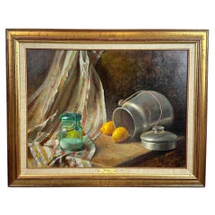 Still Life with Lemons and Pewter, Oil on Canvas, Signed Paul F. Wilson, 24 x 30