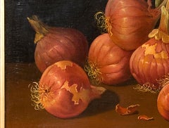Still Life with Onions, Oil on Board, Millán Rodríguez, Manuel Ventura, Spain