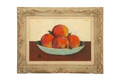 Nature morte aux pêches dans un plat bleu - J. Payne 1940s