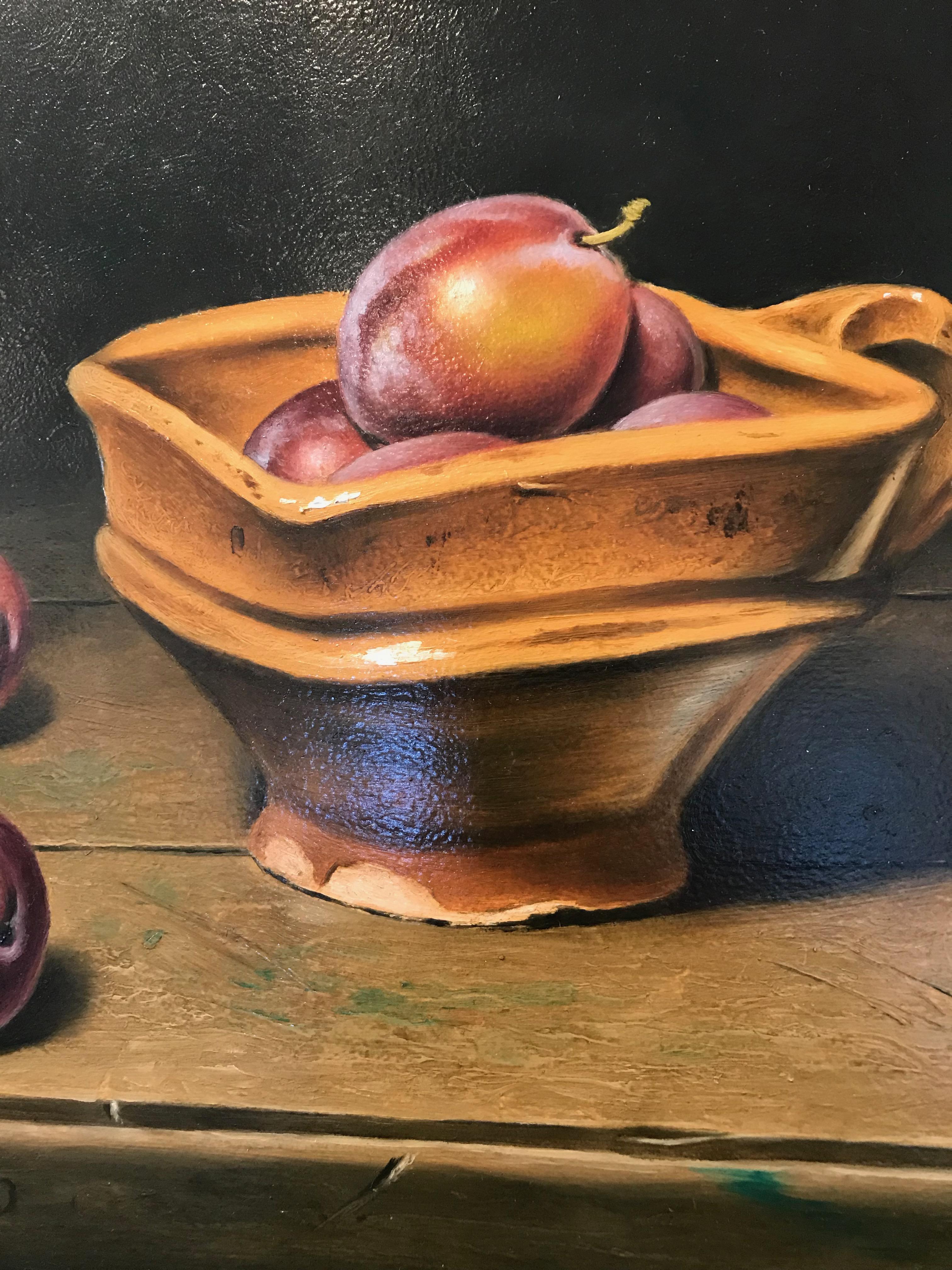 French 'Still Life with Plums' by Stefaan Eyckmans For Sale