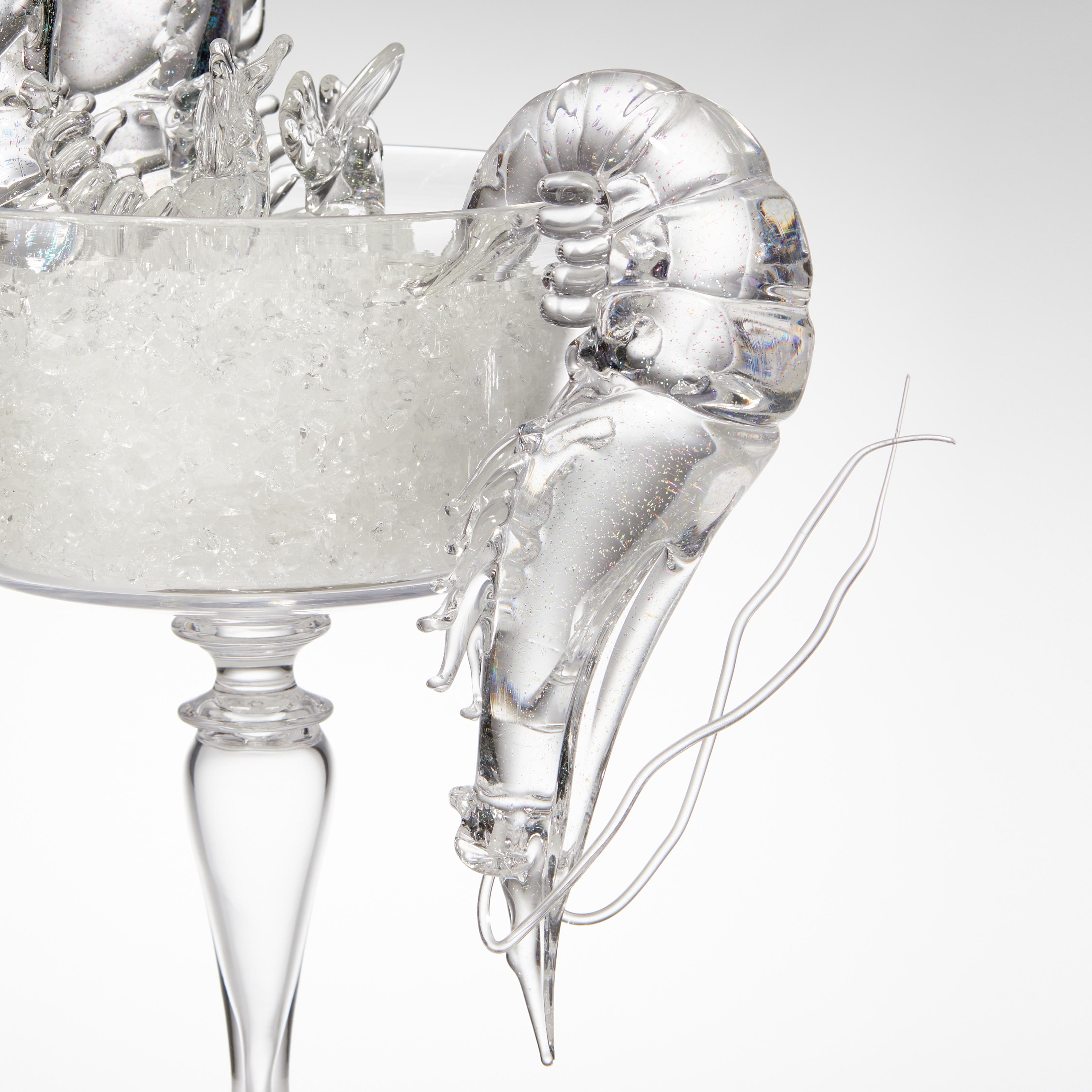 Organic Modern Still Life with Shrimp, a Clear Glass Still Life Art Work by Elliot Walker