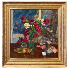 "Still Life with Tea and Flowers" by Fedor Zakharov