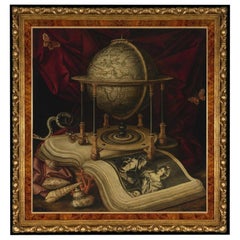 Still Life with Terrestrial Globe, after Baroque Oil Painting by Carstian Luyckx