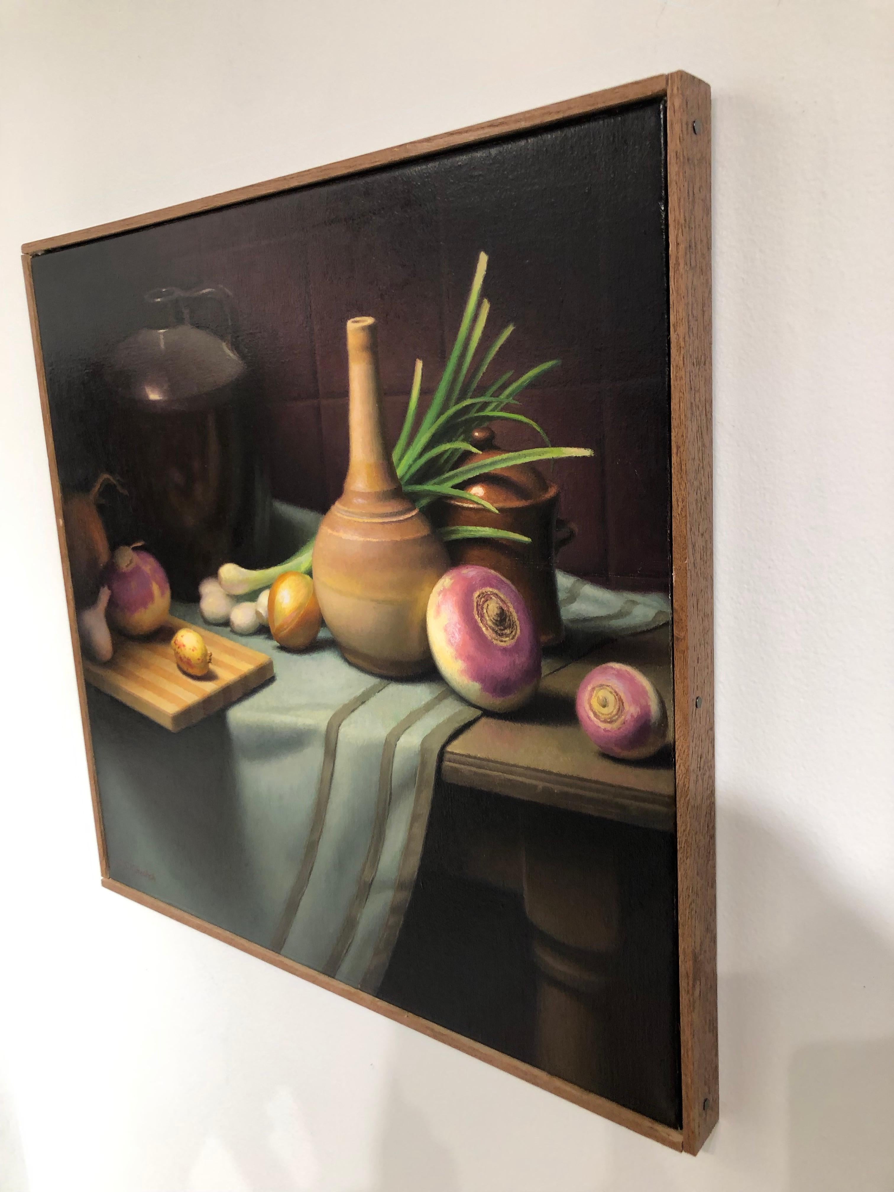 Other Still Life with Turnips, Original Oil Painting on Canvas by Michael Chelich