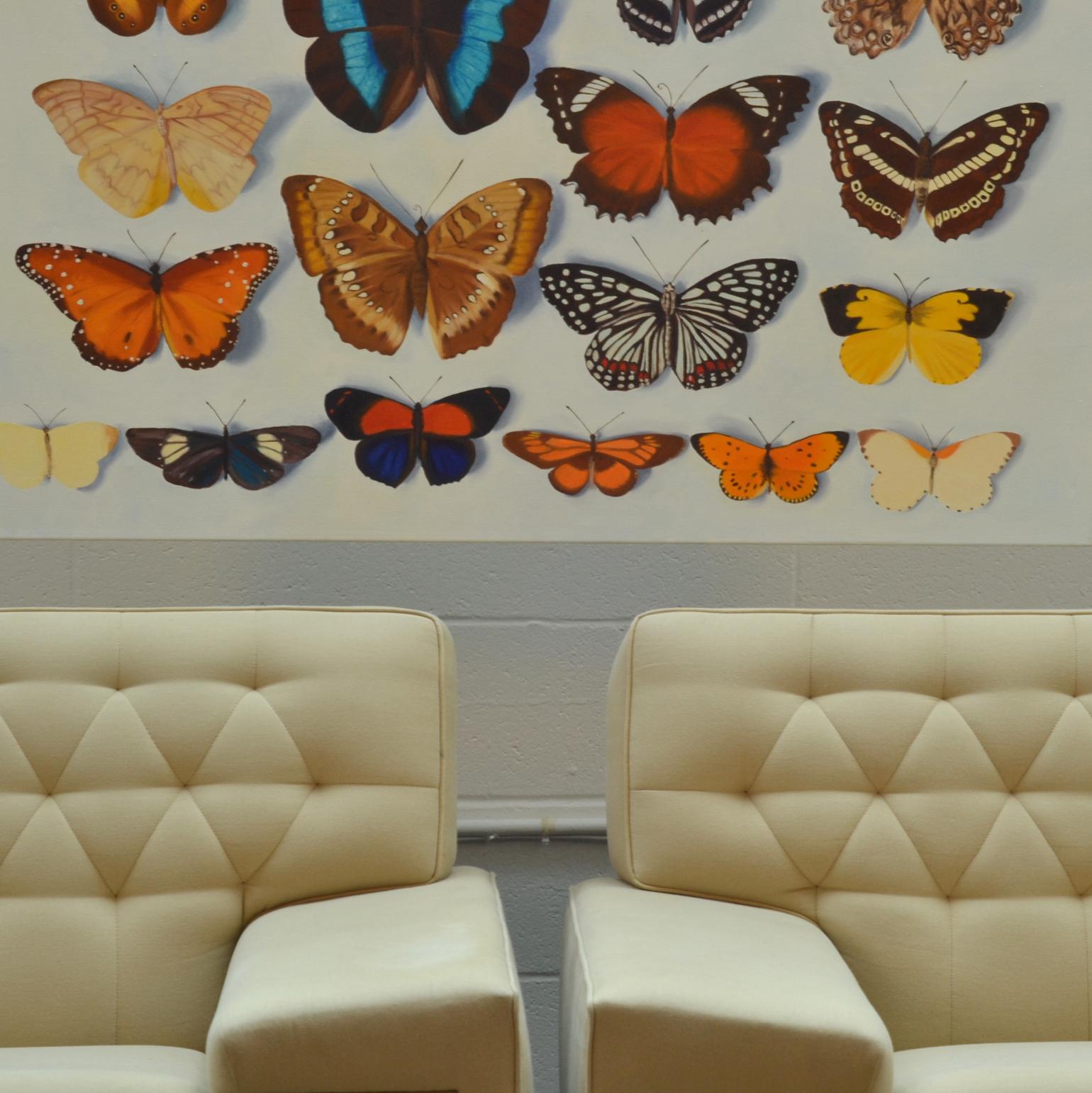 Modern Still Live Painting of Butterflies by Bridget Orlando For Sale