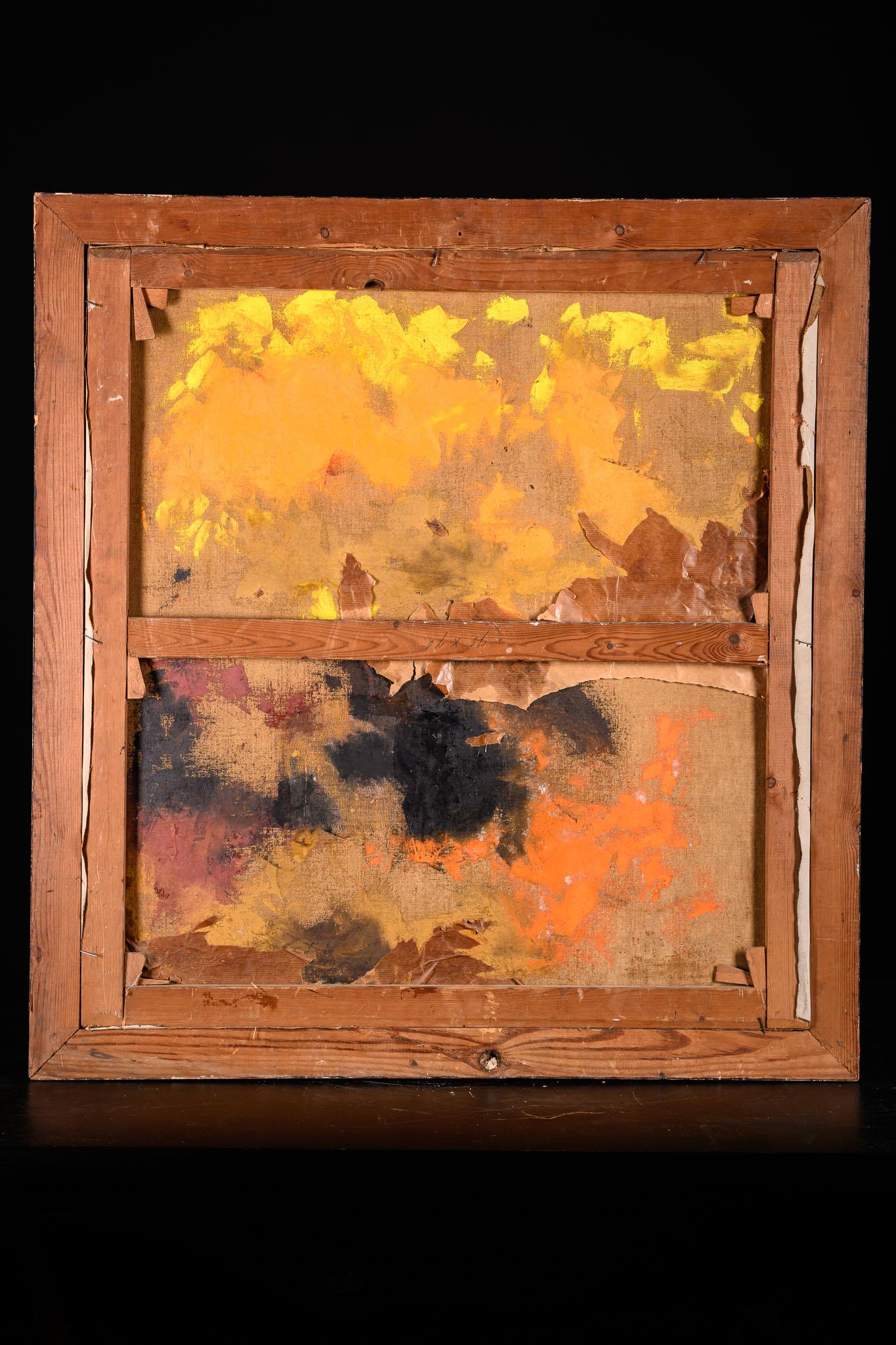 Natura morta con vaso e fiori, Alex Lallemand (Ixelles, 1892-1963), firmato. In condizioni buone in vendita a Leuven , BE
