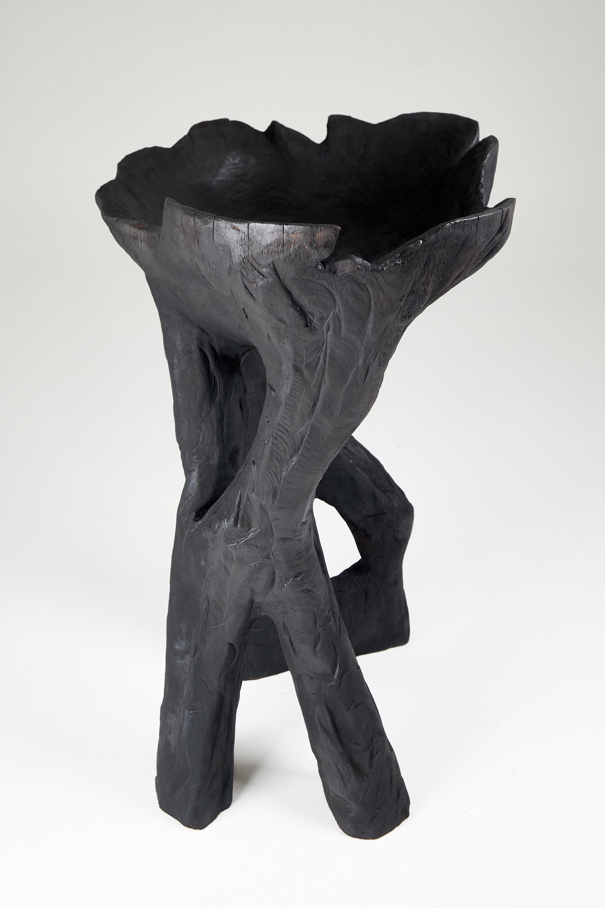 Still Stand Abstrakte Biomorphe Holzschale, Kettensäge geschnitzt, Funktionelle Skulptur im Angebot 8