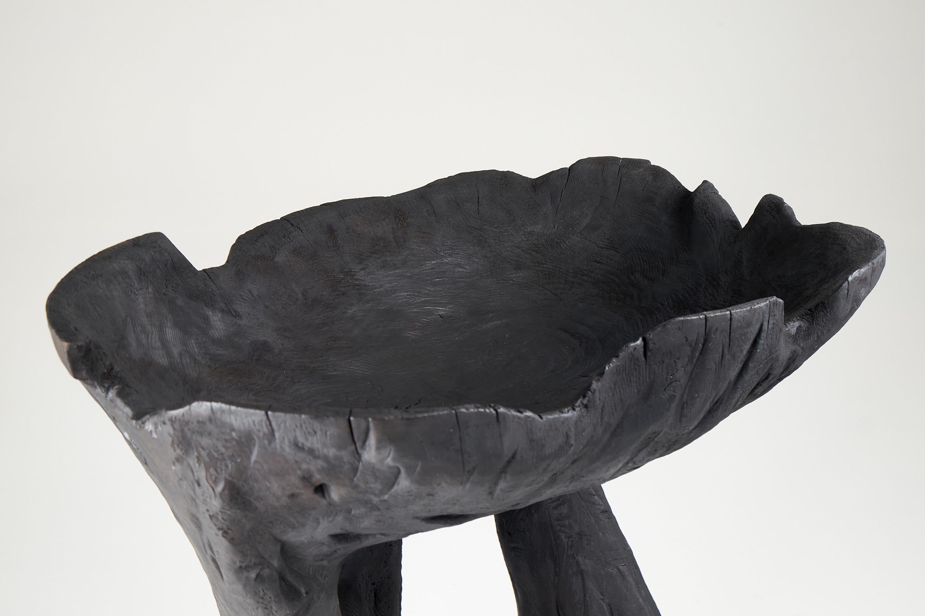 Still Stand Abstrakte Biomorphe Holzschale, Kettensäge geschnitzt, Funktionelle Skulptur im Angebot 9