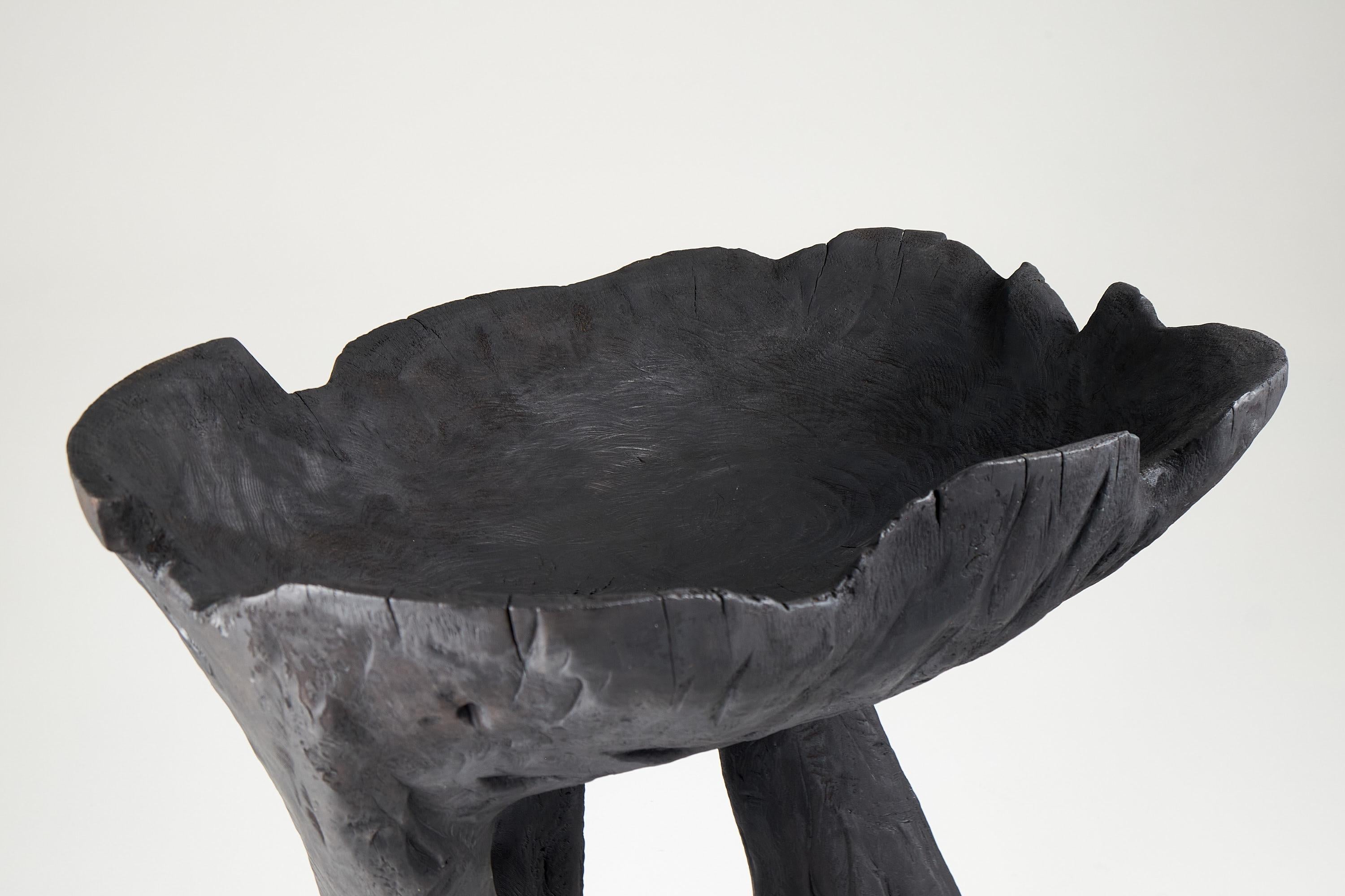 Still Stand Abstract Biomorphic Wood Bowl, Chainsaw Carved, Functional Sculpture 10