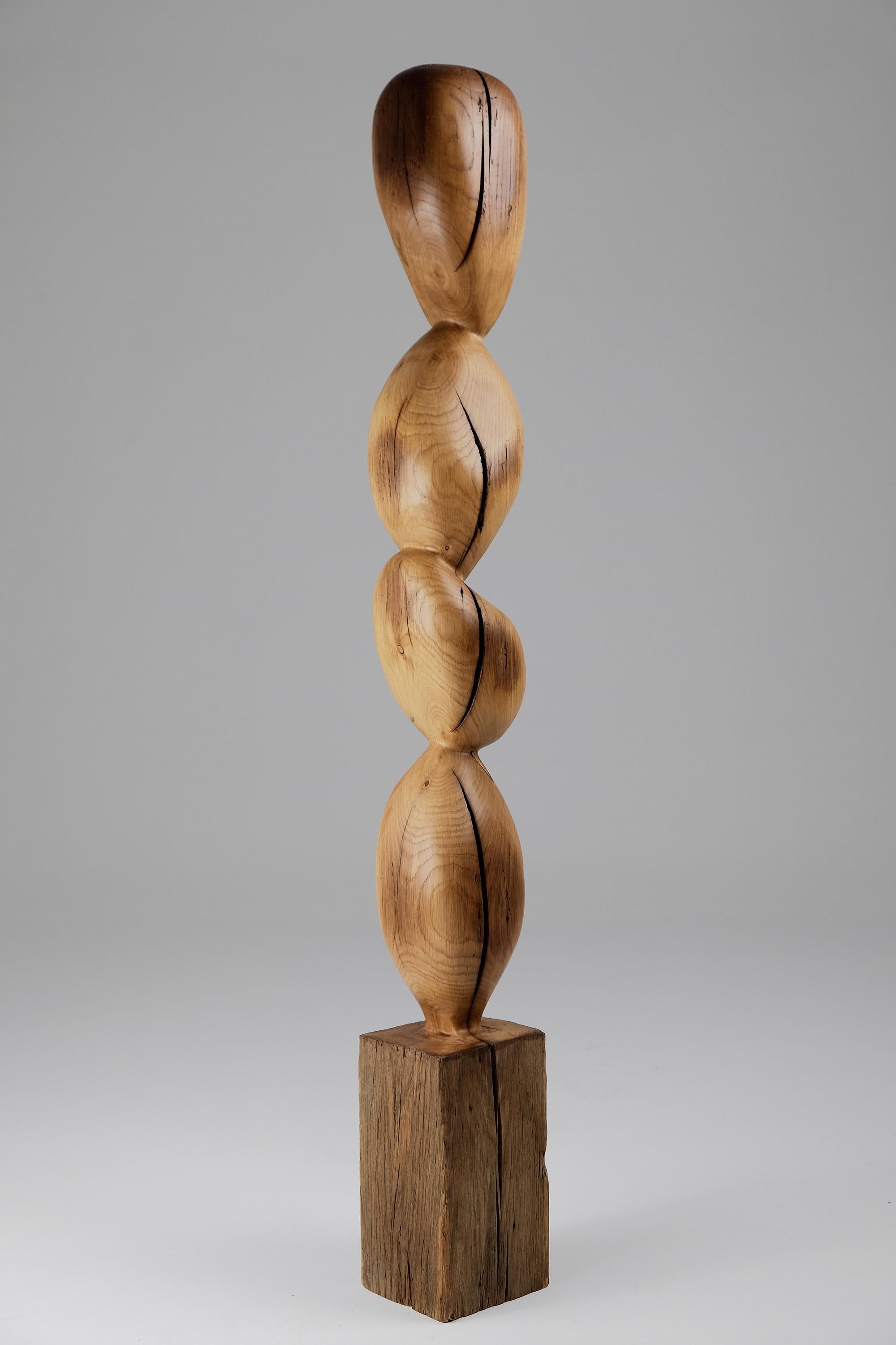 Still Stand Abstract Biomorphic Wood Sculpture, Chainsaw Carved For Sale 4