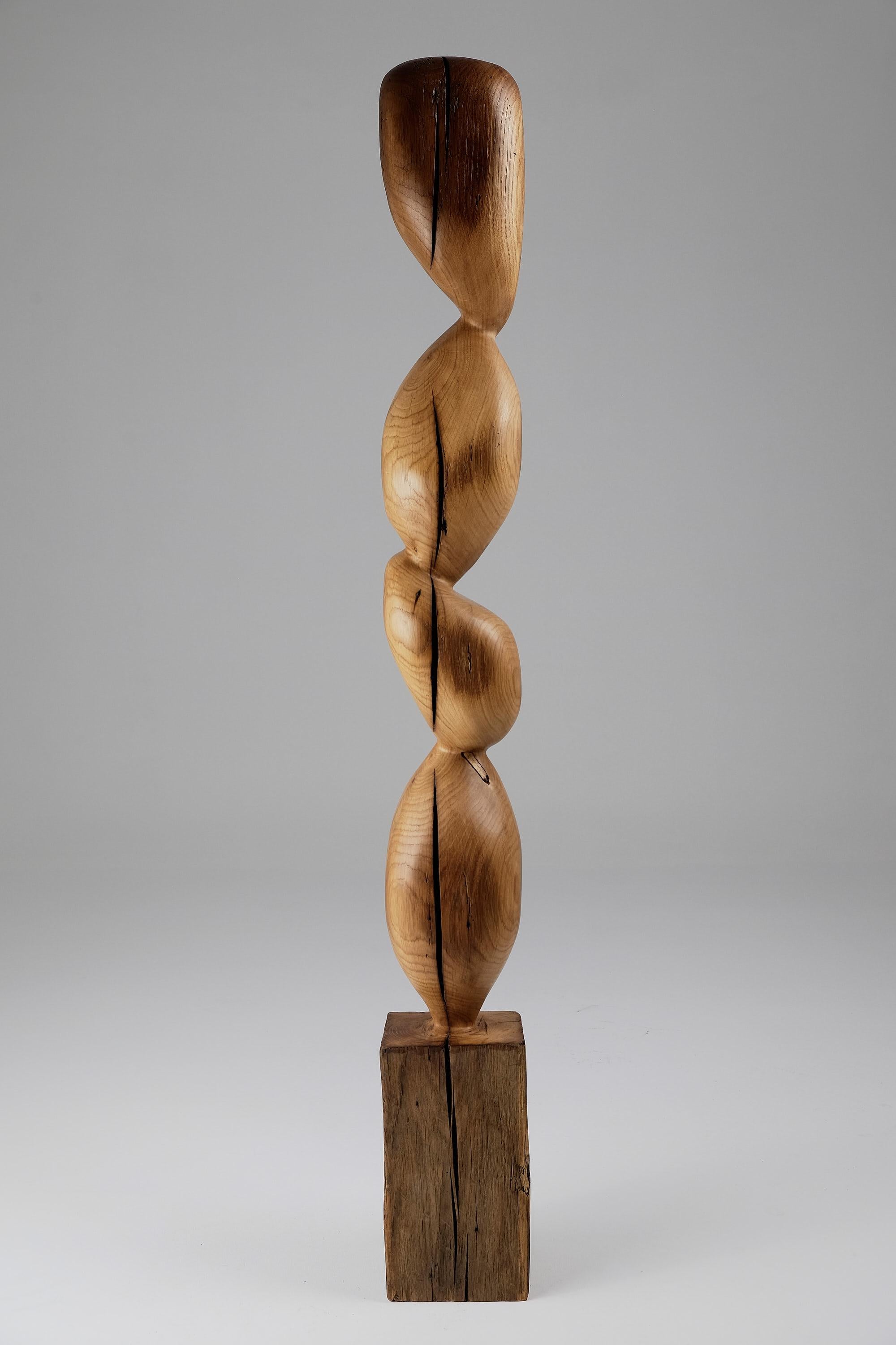 Still Stand Abstract Biomorphic Wood Sculpture, Chainsaw Carved For Sale 6