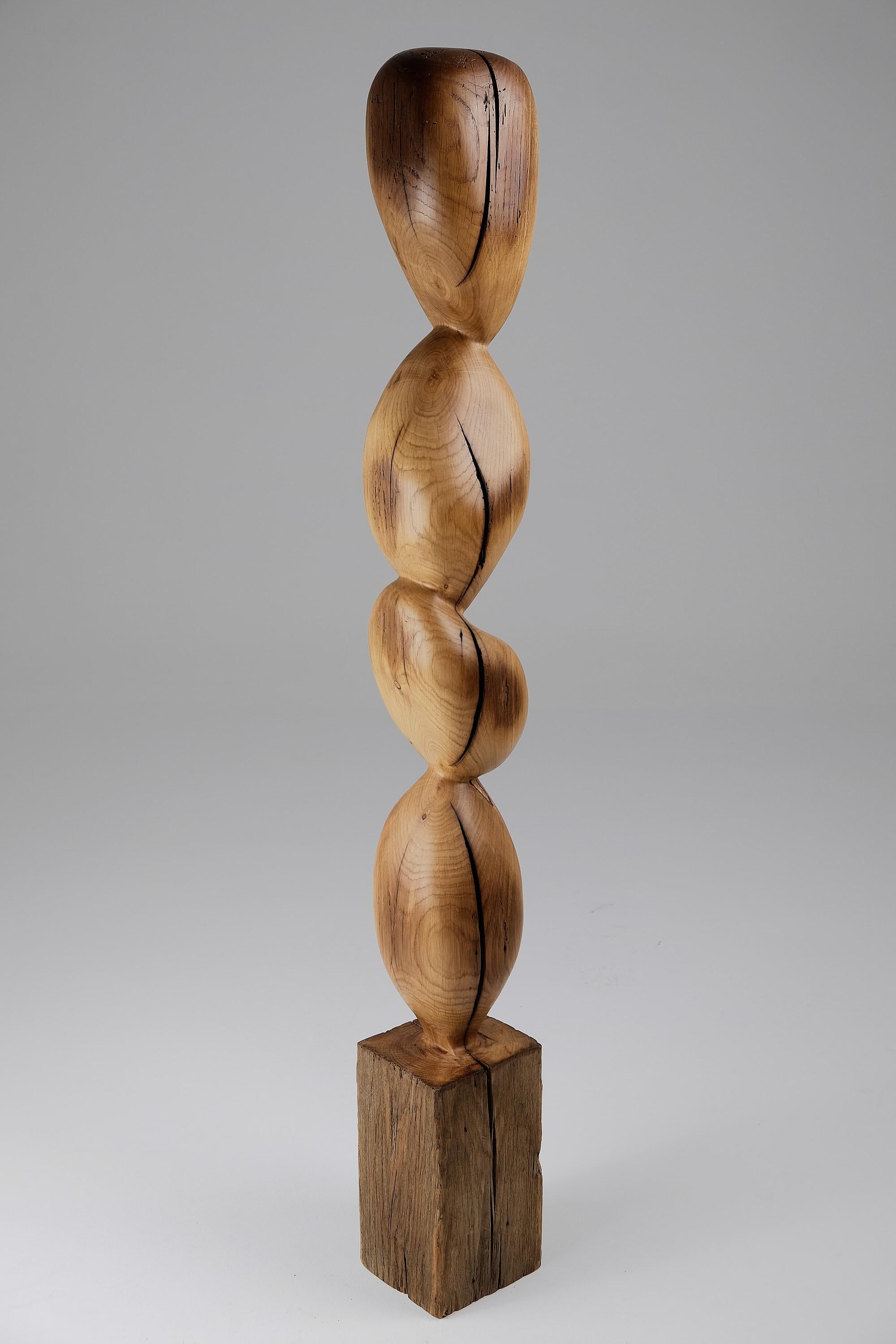 Still Stand Abstract Biomorphic Wood Sculpture, Chainsaw Carved For Sale 3