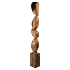 Still Stand Abstract Biomorphic Wood Sculpture, Chainsaw Carved