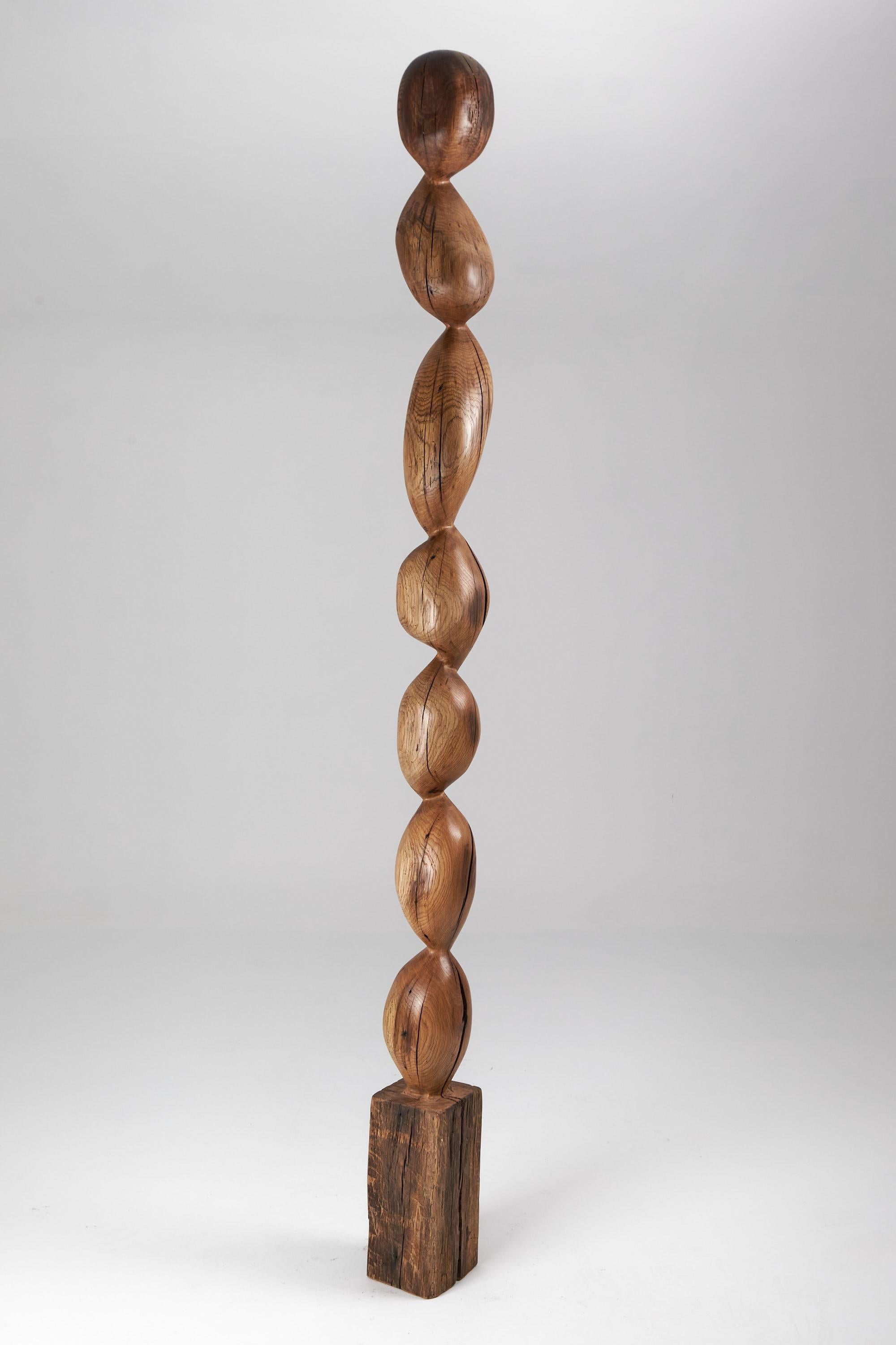 Still Stand Abstract Biomorphic Wood Sculpture, Kettensäge geschnitzt, XL (Brutalismus) im Angebot