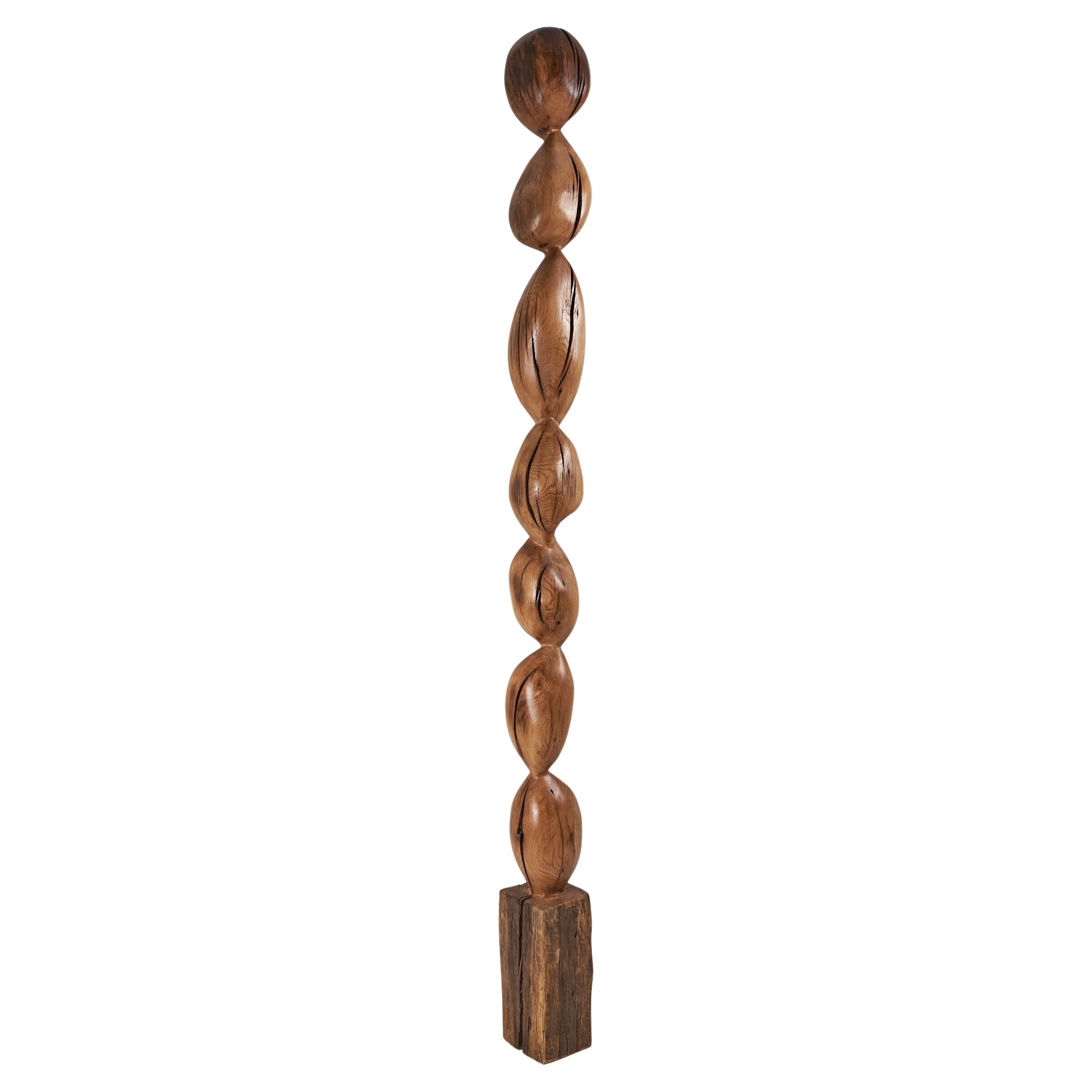 Still Stand Sculpture abstraite biomorphique en bois, sculptée à la tronçonneuse, XL en vente