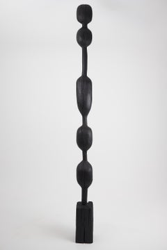 Still Stand Abstract Biomorphic Wood Sculpture, Säule, Kettensäge geschnitzt, XL