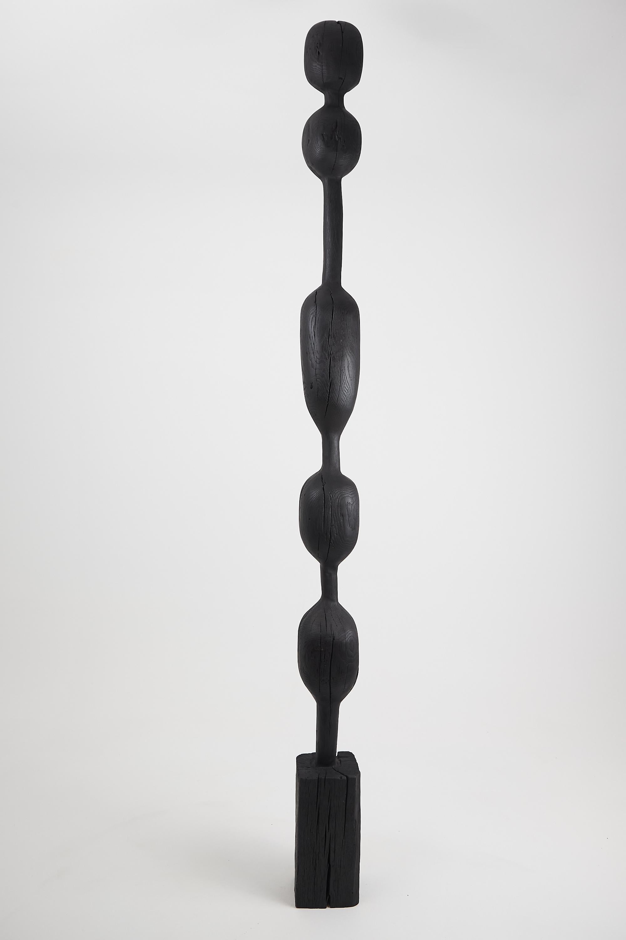 Still Stand Abstract Biomorphic Wood Sculpture, Column, Chainsaw Carved, XL For Sale 1