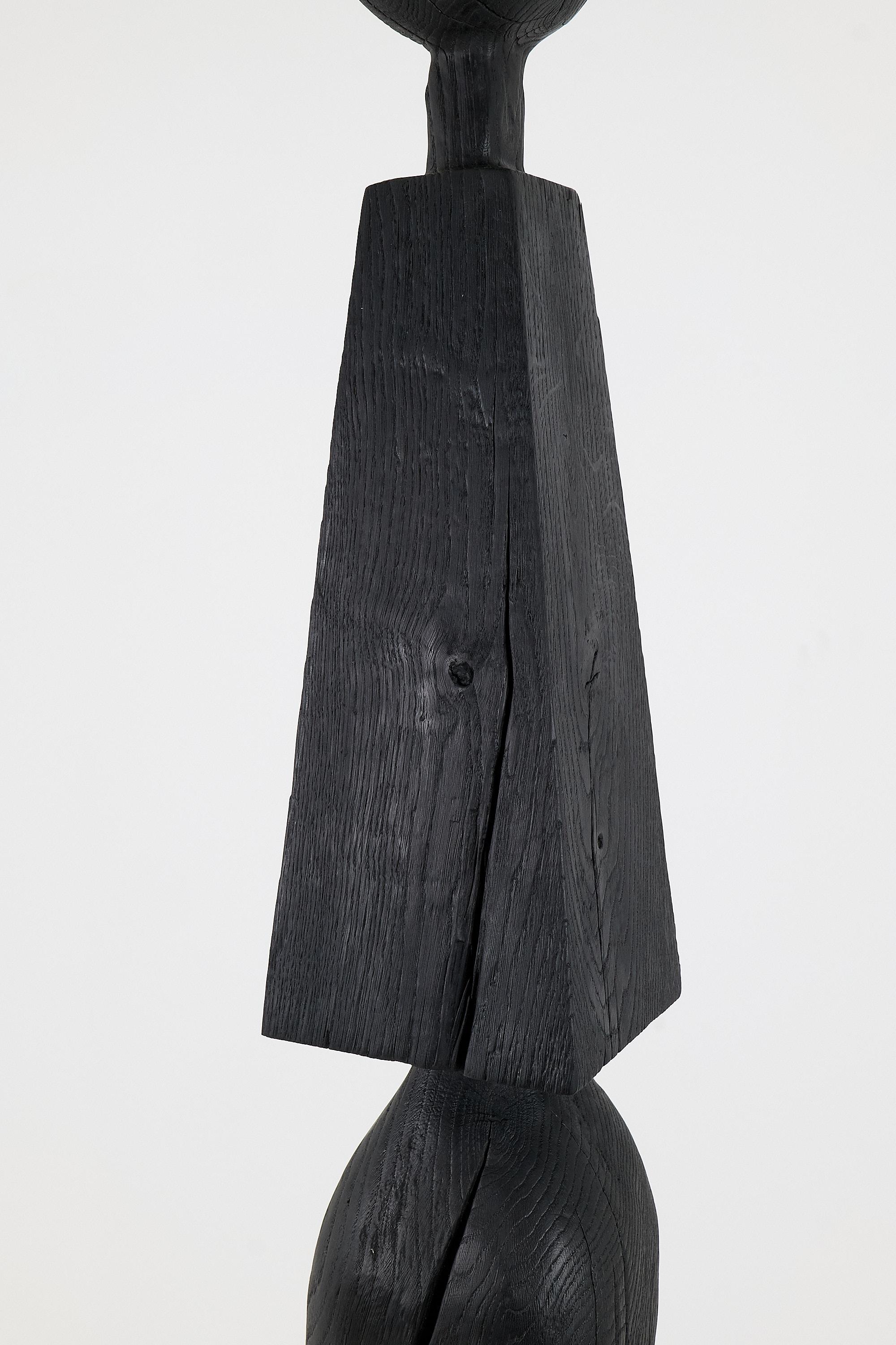 Still Stand Abstract Biomorphic Wood Sculpture, Column, Chainsaw Carved, XL For Sale 2