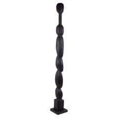 Still Stand Abstract Biomorphic Wood Sculpture, Column, Chainsaw Carved, XL
