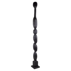 Still Stand Abstract Biomorphic Wood Sculpture, Column, Chainsaw Carved, XL