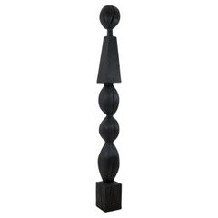 Still Stand Abstract Biomorphic Wood Sculpture, Column, Chainsaw Carved, XL